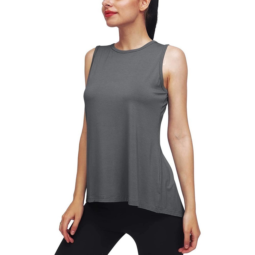Mippo Workout Tank Top with Mesh Back in Dark Gray, Size L​​​​​​​​​​